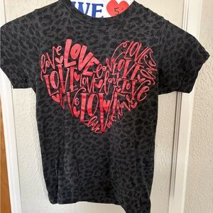 Kids Love Graphic Tee - Black and Pink